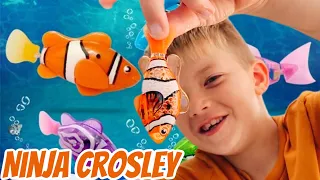 Ninja Kidz TV Robo Fish Payton and Paxton Pranked Me With Robo Fish