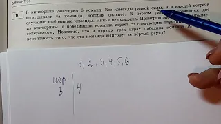 Егэ.В викторине участвуют 6 команд.Все команды разной силы и в каждой встрече выигрывает та команда