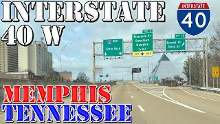 I-40 West - Memphis - Tennessee - 4K Highway Drive