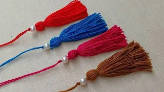 How to make embroidery thread tassels|super easy tassels design 2022