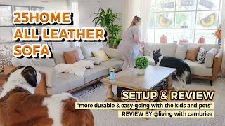25HOME ALL-LEATHER COUCH REVIEW | SOFT, COMFY, DURABLE, AND WATERPROOF| FAIRLY PRICED FURNITURE EVER