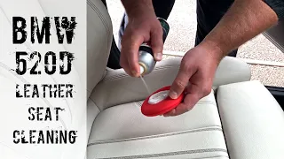 BMW G30 White|Cream Leather Seat Cleaning - Jeans' Stain Removal Easily & Quickly