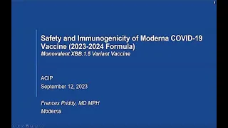 September 12, 2023 ACIP Meeting - Moderna, Novavax, Pfizer-BioNTech COVID-19 Vaccine