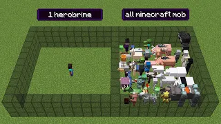 all minecraft mobs vs 1 herobrine (but herobrine has all effects) (extra golem fight)