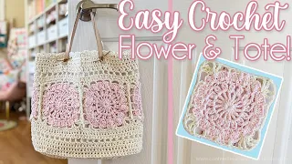 EASY CROCHET: Flower Tote Bag (Beginner-Friendly Crochet!)