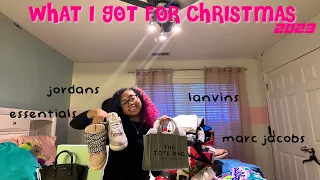 WHAT I GOT FOR CHRISTMAS 2023 | lanvins, marc jacobs, jordans, essentials, sp5der