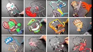 FRIDAY NIGHT FUNKIN Pancake art Challenge//fnf different character sings, Rasazy, Sigma, Solazar...
