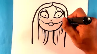 How to Draw Sally - Nightmare Before Christmas - Halloween Drawings