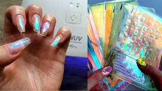 Easy Aurora Nails at home DIY using Dual Forms & Polygel, thin nails, not bulky