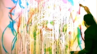 Hendrix Jimi Speed Painting, Boris Normand Speed Glitter painting, peintre colle et paillettes