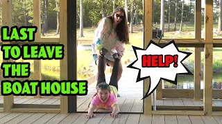 Last To Leave The Boat House Wins $1,000! Pond Monster Prank On Carlie