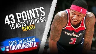 Bradley Beal Triple Double 2019 01 13 Raptors vs Wizards   43 15 10!  FreeDawkins