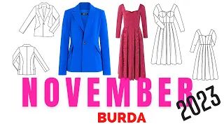 Burda 11/2023 COMPLETE LINE DRAWINGS | Fall Sewing Inspo