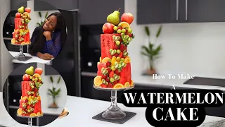 How to make a Watermelon Cake | Vegan Cake