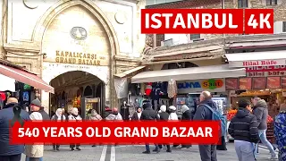 540 Years Old Grand Bazaar Istanbul 2023 10 February Walking Tour|4k UHD 60fps | Fake Market