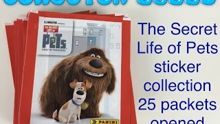 The Secret Life of Pets Panini sticker collection 25 packets opened