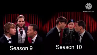 Two and a half men intro side by side season 9 and season 10