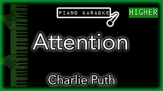 Attention (HIGHER +3) - Charlie Puth - Piano Karaoke Instrumental