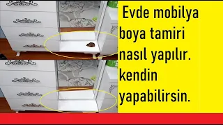 Evde çizik mobilyalarımızın boya tamirini kendimiz yaptık,çatlak,dökülen boya tamiri nasıl yapılır