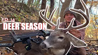 OHIO BIG BUCK DOWN! - ARCHERY HUNTING SCRAPES and GRUNTING BUCKS IN! - LANE'S BIGGEST BUCK TO DATE!