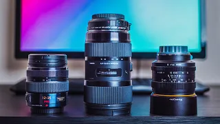 3 Lenses I use for VIDEO on MFT, GH5, Panasonic 12-35 f2.8, Kamlan 50mm f1.1, Sigma 18-35 f1.8