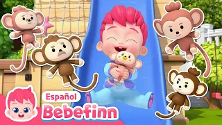 Cinco Monitos Saltando en la Cama🐵 | Canciones Infantiles | Bebefinn en español