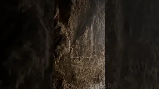 Ukrainian soldiers take shelter in a dugout cave, as Russian shells continue to rain down on them