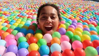 BALL PIT IN OUR SWIMMING POOL!!