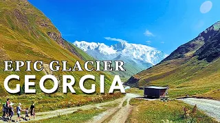 Solo Hiking in USHGULI Mestia Georgia  🇬🇪  Adventure Glacier of Shkhara Snow Mountain #adventure