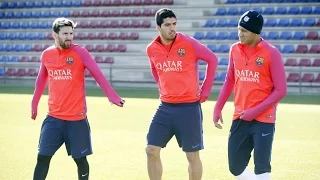 FC Barcelona training session: FC Barcelona start training for El Clásico