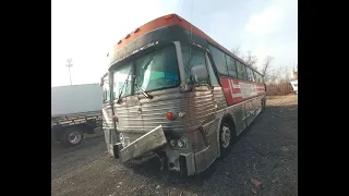 Cool Motor Coach Industries MC 7  1968 73 Bus in the yard ex Greyhound ?