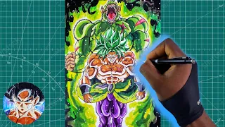 Drawing Broly the Legendary Super saiyan With Great ape OOZARU 🔥