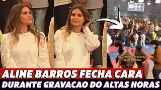 Climão! Aline Barros viraliza após fechar a cara durante gravação do 'Altas Horas'