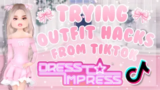 Trying Outfit Hacks from Tiktok in DRESS TO IMPRESS 💗🎀✨