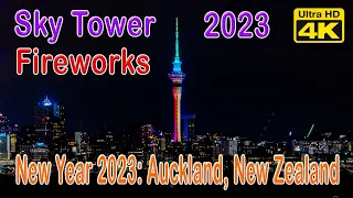New Year 2023: Auckland Sky Tower Fireworks - 4K/UHD