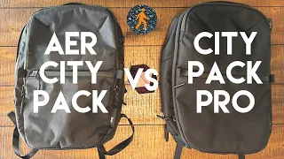 Aer SF City Pack vs City Pack Pro Backpack Comparison