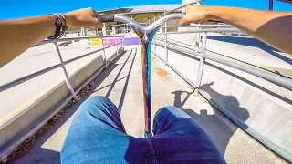 RIDING MY CUSTOM PRO SCOOTER IN CLOSED SCHOOL!