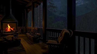 Balcony Rain💤Heavy Rain and Thunder Sounds in a Cozy Balcony - ASMR for Sleeping, Study & Relaxing