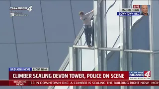 Man climbs Devon Tower in OKC as form of protest