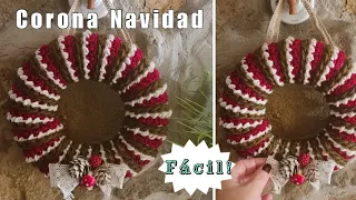 Cómo hacer una corona de Navidad facilísima a crochet