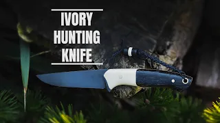 Knife Making - HUNTING Knife w/ Elephant IVORY Handle (Synthetic)