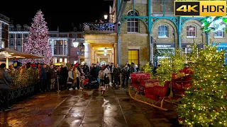 London Christmas Lights 2022🎄Covent Garden London Walk under Christmas Lights [4K HDR]