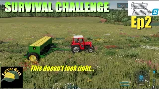 Getting my first field done | Survival Challenge | FS22 Hinterland | Ep2