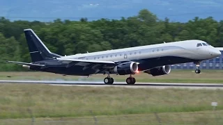[FullHD] Embraer's Lineage 1000 landing at Geneva/GVA/LSGG