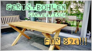 DIY Gerüstbohlen Gartentisch für unter 100€