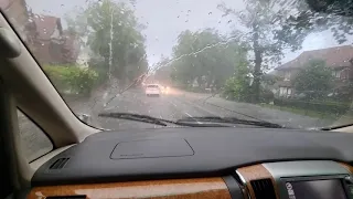 Barking Tornado - Driving in it. Hailstones size of popcorn- 25th June 8pm