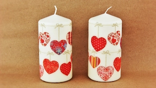 How to make a decoupage candles - Decoupage tutorial - Decoupage for beginners