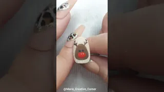 Cute Little Reindeer | Christmas Nail Art🥰🎄