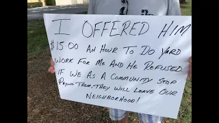 CAUGHT ON CAMERA: Business owner offers homeless man job paying $15 an hour, when man refuses, table