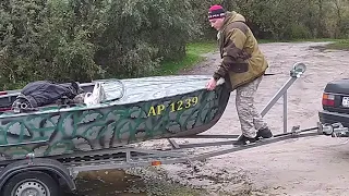 Лафет (прицеп) для лодки "Казанка" своими руками. Лёгкий спуск и подъем лодки на мелководьи.